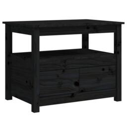 Berkfield Home Coffee Table Black 71x49x55 cm Solid Wood Pine - Size: 71 x 49 x 55 cm - thumbnail 2