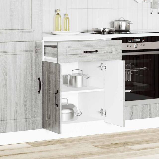 Berkfield Home Kitchen Base Cabinet Kalmar Grey Sonoma Engineered Wood - image 1