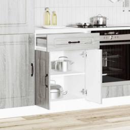 Berkfield Home Kitchen Base Cabinet Kalmar Grey Sonoma Engineered Wood - thumbnail 1