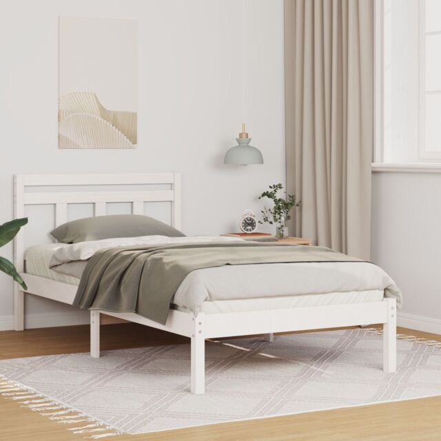 Berkfield Home White 90 x 190 cm Solid pine wood - image 1