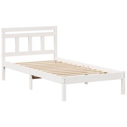 Berkfield Home White 90 x 190 cm Solid pine wood - thumbnail 2