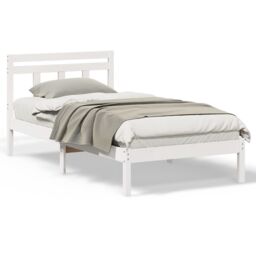 Berkfield Home White 90 x 190 cm Solid pine wood - thumbnail 4