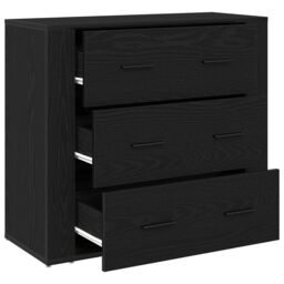 Berkfield Home Sideboard Black Oak 33x80x70 cm Engineered Wood - Size: 33 x 80 x 70 cm - thumbnail 5