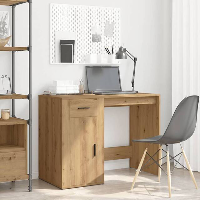 Berkfield Home Elegant Desk Artisan Oak 100x49x75 cm Engineered Wood in Brown - Size: 100 x 49 x 75 cm - image 1