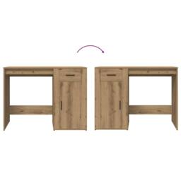 Berkfield Home Elegant Desk Artisan Oak 100x49x75 cm Engineered Wood in Brown - Size: 100 x 49 x 75 cm - thumbnail 8