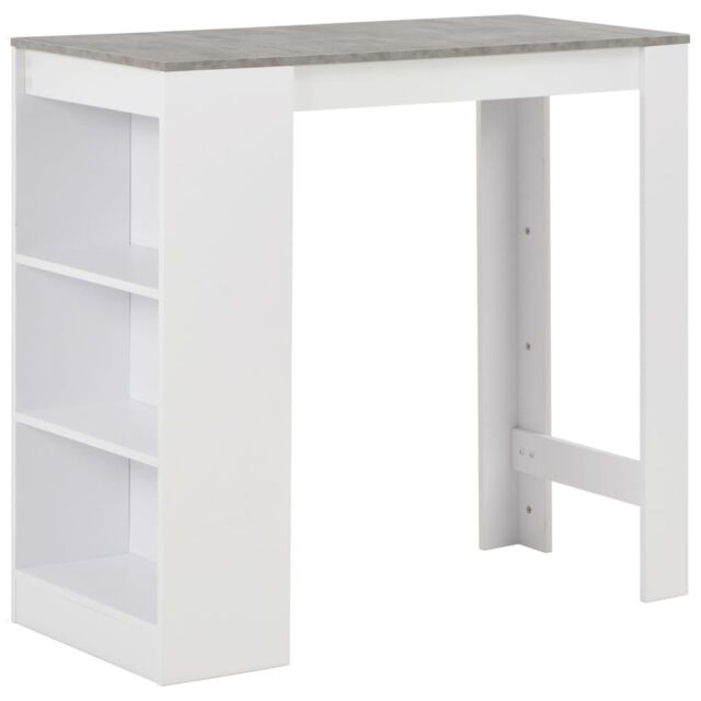 Berkfield Home Bar Table with Shelf White 110x50x103 cm - Size: 110 x 50 x 103 cm - image 1