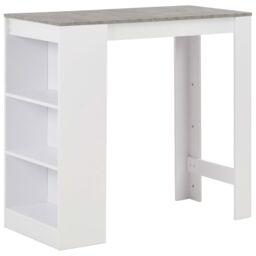 Berkfield Home Bar Table with Shelf White 110x50x103 cm - Size: 110 x 50 x 103 cm - thumbnail 1