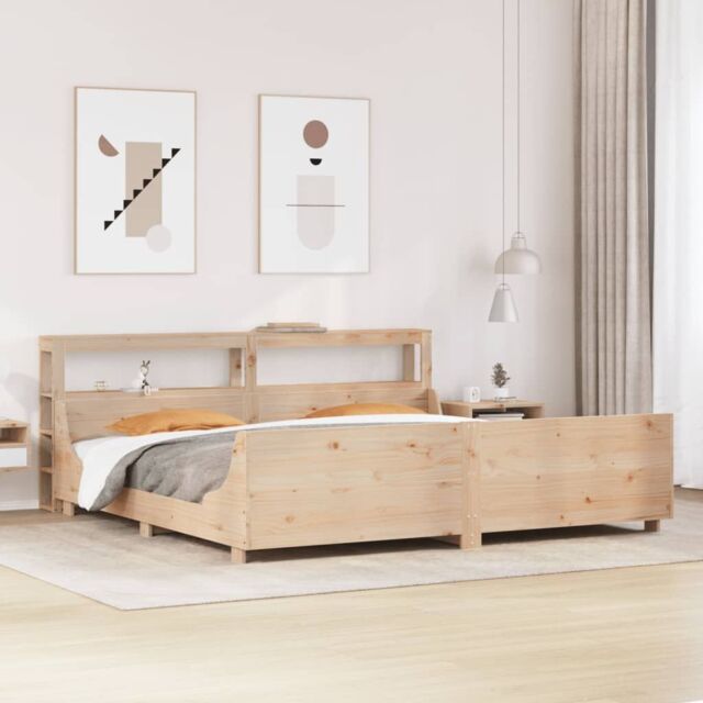 Berkfield Home Bed Frame without Mattress 180x200 cm Super King Solid Wood Pine in Brown - image 1