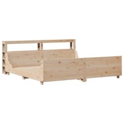 Berkfield Home Bed Frame without Mattress 180x200 cm Super King Solid Wood Pine in Brown - thumbnail 3