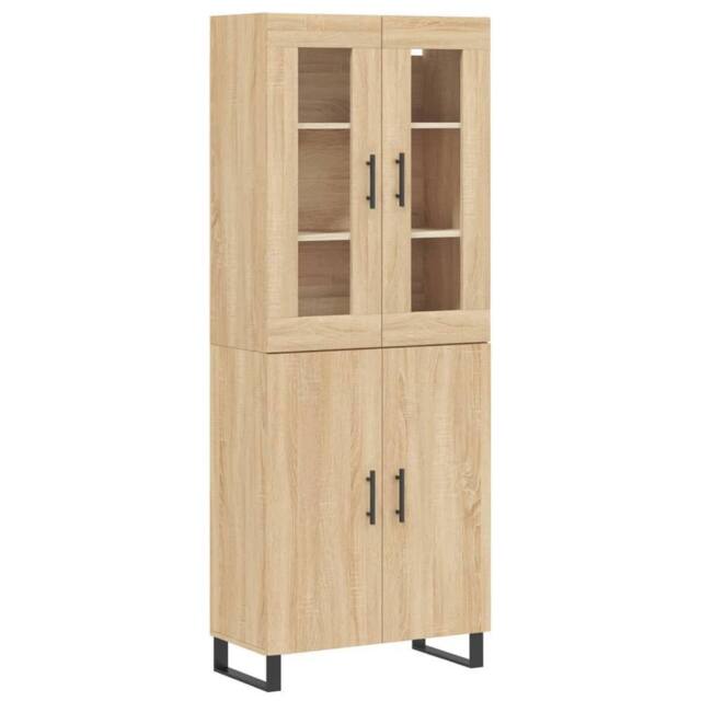 Berkfield Home Highboard Sonoma Oak 69.5x34x180 cm Engineered Wood in Light Brown - image 1