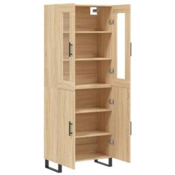 Berkfield Home Highboard Sonoma Oak 69.5x34x180 cm Engineered Wood in Light Brown - thumbnail 4