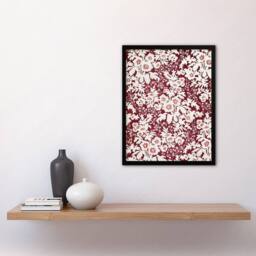 Artery8 Sir Matthew Digby Wyatt Framed Wall Art Vintage Silk Floral Pattern in Red - Size: A4 - thumbnail 2