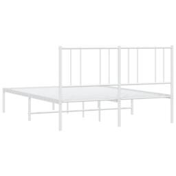 Berkfield Home Metal Bed Frame with Headboard White 160x200 cm - thumbnail 8