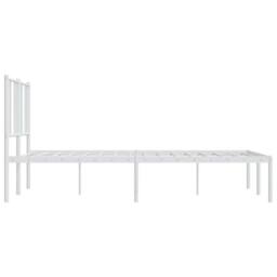 Berkfield Home Metal Bed Frame with Headboard White 160x200 cm - thumbnail 7