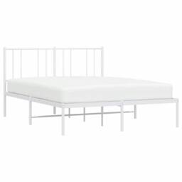 Berkfield Home Metal Bed Frame with Headboard White 160x200 cm - thumbnail 5