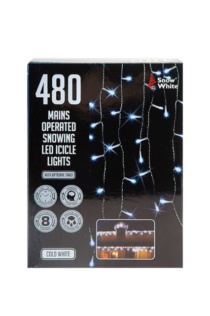 VFM e-Store LED Snowing Icicle Lights Mains Operated in White - image 1