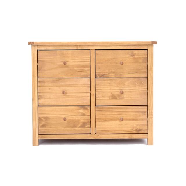 Cabinet Bits Lugo 6 Drawer Chest of Drawers Wood Knob in Light Brown - image 1