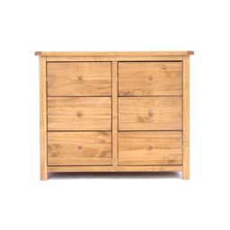 Cabinet Bits Lugo 6 Drawer Chest of Drawers Wood Knob in Light Brown - thumbnail 1