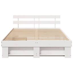 Berkfield Home Modern with Drawer with Headboard with Storage White 140 x 200 cm - thumbnail 8