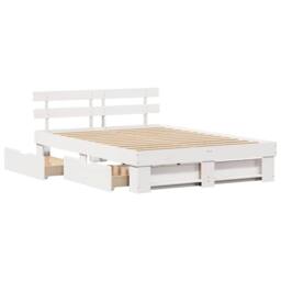 Berkfield Home Modern with Drawer with Headboard with Storage White 140 x 200 cm - thumbnail 6
