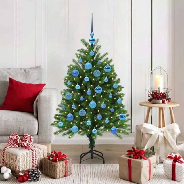 Berkfield Home Christmas Tree with 150 LEDs with Stand Green 120 cm PE - image 1
