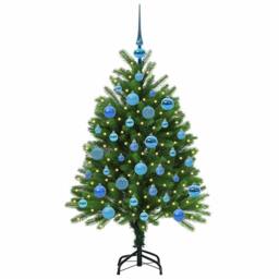 Berkfield Home Christmas Tree with 150 LEDs with Stand Green 120 cm PE - thumbnail 3