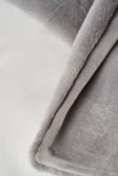 BHS Faux Fur Throw with Velvet Backing in Grey - Size: Small - thumbnail 2