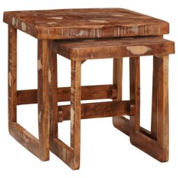 Berkfield Home End Tables Multicolour Solid reclaimed wood - thumbnail 3