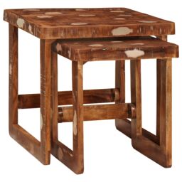 Berkfield Home End Tables Multicolour Solid reclaimed wood - thumbnail 1