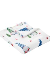 Fusion 'Festive Gonks' Super Soft Fleece Throw in Red - Size: 43 cm x 43 cm - thumbnail 2
