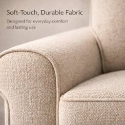 LUXURY LIFE Geneva Fabric Sofa Set Linen or Velvet in Beige - thumbnail 2