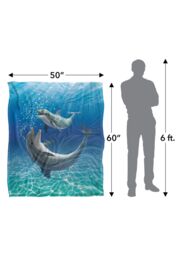 JQ Licensing Royce Mcclure Dolphin Bubbles Silky Touch Super Soft Throw Blanket 152 X 127 cm in White - thumbnail 5