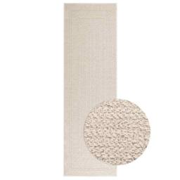 Berkfield Home Rug ZIZUR Cream 80x250 cm Jute Look Indoor & Outdoor - Size: Medium - thumbnail 2