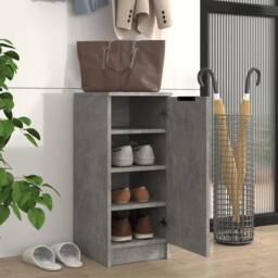 Berkfield Home Shoe Cabinet Concrete Grey 30x35x70 cm Engineered Wood - Size: 30 x 35 x 70 cm - thumbnail 1
