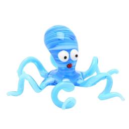 Objets d'Art Miniature Glass Figurine Octopus in Blue - thumbnail 1