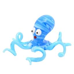 Objets d'Art Miniature Glass Figurine Octopus in Blue - thumbnail 2
