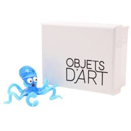 Objets d'Art Miniature Glass Figurine Octopus in Blue - thumbnail 4