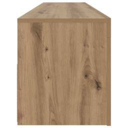 Berkfield Home TV Cabinet with LED Lights Artisan Oak 120x35x40 cm Engineered Wood in Brown - Size: 120 x 35 x 40 cm - thumbnail 8