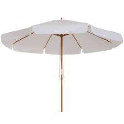 OUTSUNNY Garden Parasol Patio Umbrella with Ruffles Cream White - thumbnail 2