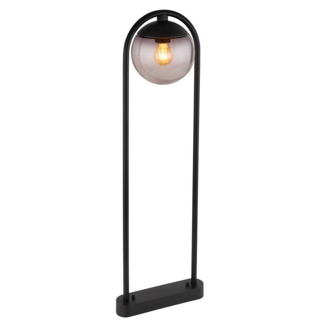 Netlighting Michael Outdoor Bollard Matt Black IP44 Smoke Glass Shade 1x E27 - image 1