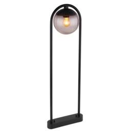 Netlighting Michael Outdoor Bollard Matt Black IP44 Smoke Glass Shade 1x E27