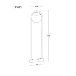 Netlighting Michael Outdoor Bollard Matt Black IP44 Smoke Glass Shade 1x E27 - thumbnail 6