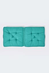 Homescapes Cotton Travel Support Booster Cushion in Teal - Size: 50 cm x 50 cm - thumbnail 3