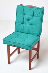 Homescapes Cotton Travel Support Booster Cushion in Teal - Size: 50 cm x 50 cm - thumbnail 8