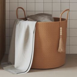 Berkfield Home Storage Basket Brown √ò40x35 cm Cotton - Size: 40x35 cm