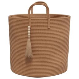 Berkfield Home Storage Basket Brown √ò40x35 cm Cotton - Size: 40x35 cm - thumbnail 5