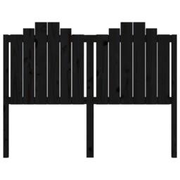 Berkfield Home Beautiful Bed Headboard Black 146x4x110 cm Solid Wood Pine - Size: 146 x 4 x 110 cm - thumbnail 4