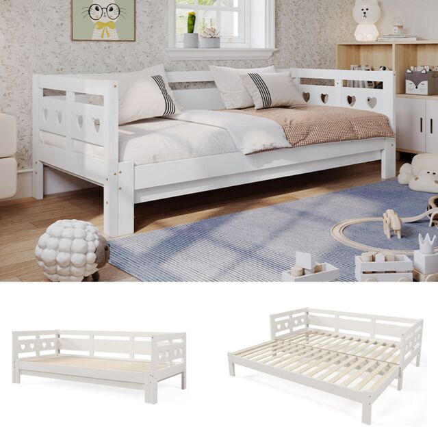 Matteo Daybed Cabin Bed Wooden 3FT Single Sofa Guest Bed Sofa Bed in White - image 1