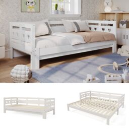 Matteo Daybed Cabin Bed Wooden 3FT Single Sofa Guest Bed Sofa Bed in White - thumbnail 1