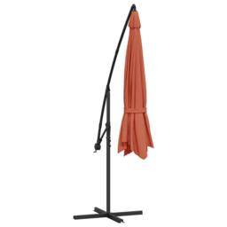 Berkfield Home Elegant Cantilever Umbrella with Aluminium Pole 350 cm Terracotta - thumbnail 6
